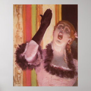 Edgar Degas - Singer with Glove 1878 Woman Flower Poster