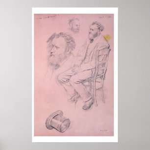 Edgar Degas   Study for Portrait of Edouard Manet Poster