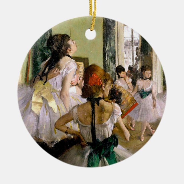 Edgar Degas The Dance Class Ceramic Tree Decoration (Front)