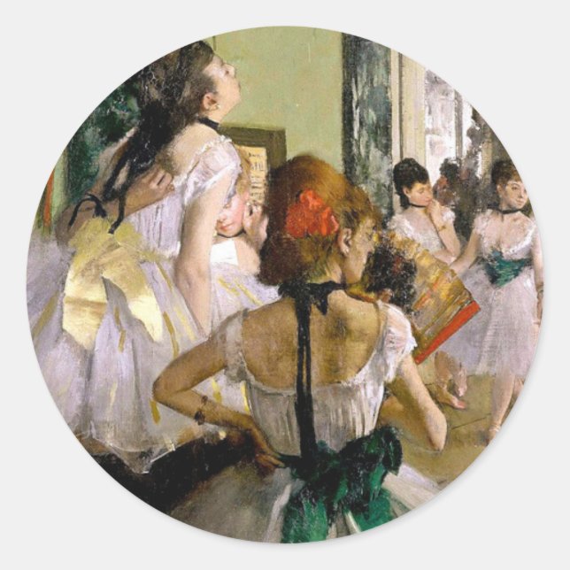 Edgar Degas The Dance Class Classic Round Sticker (Front)