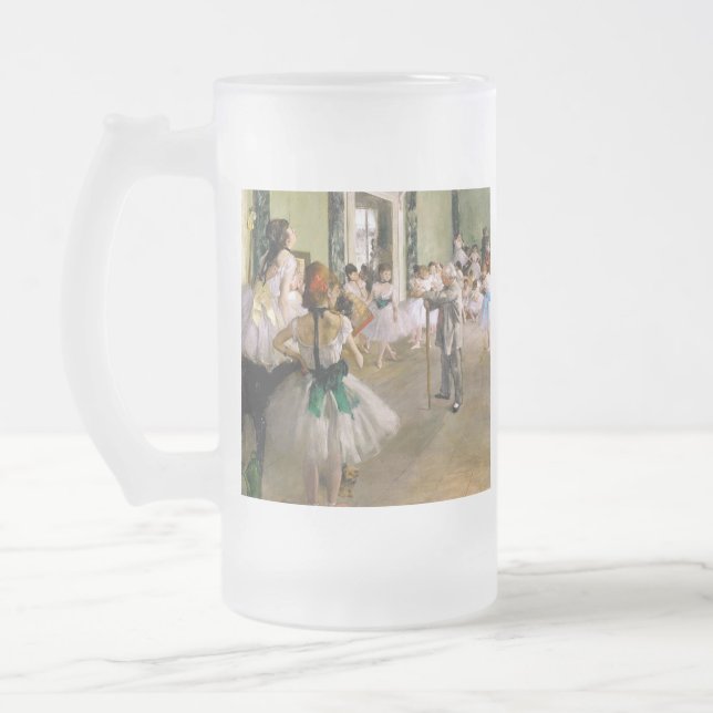 Edgar Degas The Dance Class Frosted Glass Beer Mug (Left)