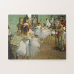 Edgar Degas The Dance Class Jigsaw Puzzle<br><div class="desc">Beautiful puzzle featuring a vintage impressionist painting from the 1800s by the famous painter Edgar Degas. This portrait shows ballerina dancers in green tones during class.</div>