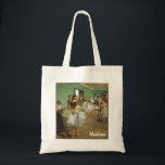 Edgar Degas The Dance Class Personalised Ballerina Tote Bag<br><div class="desc">Beautiful vintage impressionist painting from the 1800s by the famous painter Edgar Degas. This portrait features ballerina dancers in green tones during class. Classic artwork of a ballet studio before a recital featuring the ballerinas practicing backstage. Monogram this tote bag for a dancer.</div>