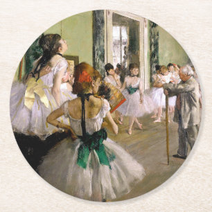 Edgar Degas The Dance Class Round Paper Coaster
