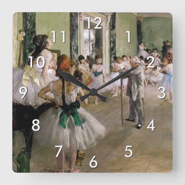 Edgar Degas - The Dance Class Square Wall Clock (Front)
