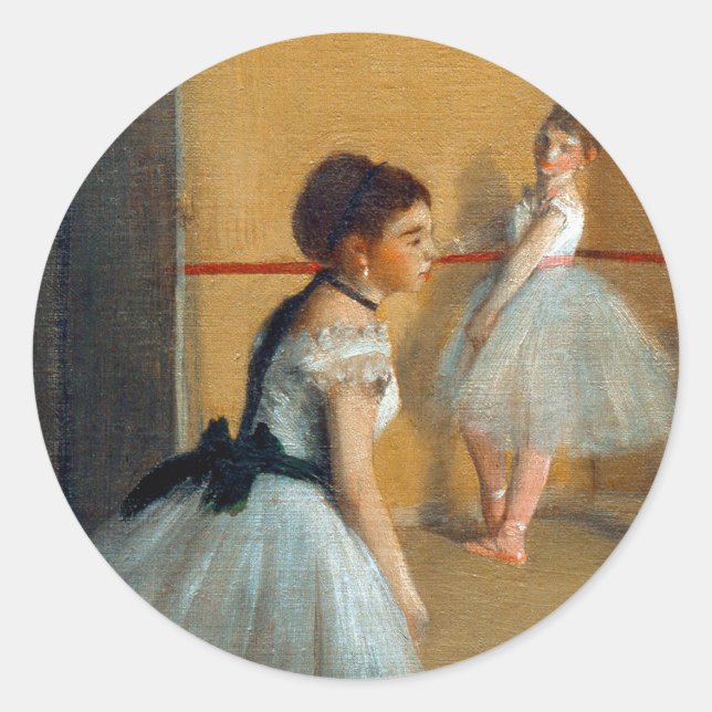 Edgar Degas The Dance Foyer at the Opera Classic Round Sticker (Front)
