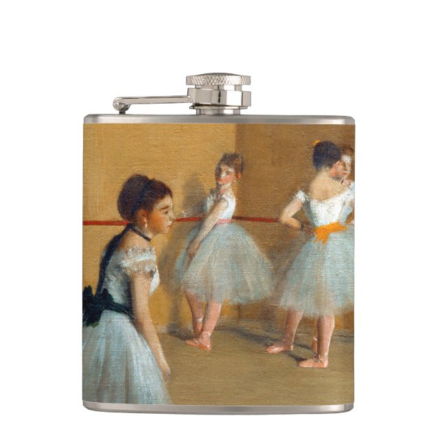 Edgar Degas The Dance Foyer at the Opera Hip Flask (Front)