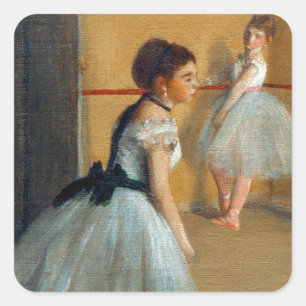 Edgar Degas The Dance Foyer at the Opera Square Sticker