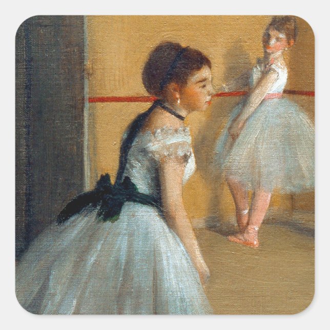 Edgar Degas The Dance Foyer at the Opera Square Sticker (Front)
