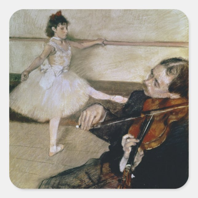 Edgar Degas | The Dance Lesson, c.1879 Square Sticker (Front)