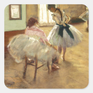 Edgar Degas The Dance Lesson Square Sticker