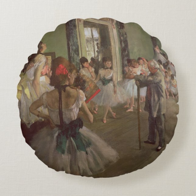 Edgar Degas | The Dancing Class, c.1873-76 Round Cushion (Front)