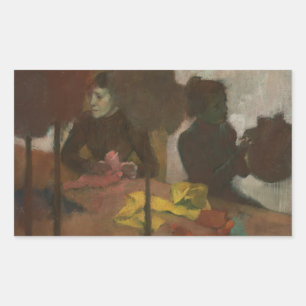 Edgar Degas - The Milliners Rectangular Sticker