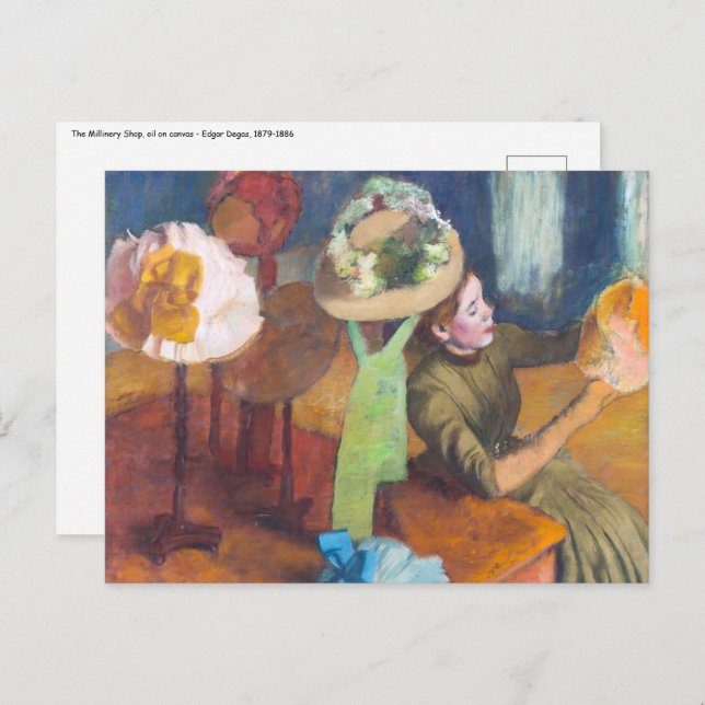 Edgar Degas - The Millinery Shop Postcard (Front/Back)