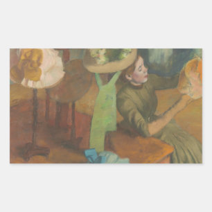 Edgar Degas - The Millinery Shop Rectangular Sticker