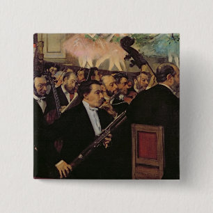 Edgar Degas The Opera Orchestra, c.1870 15 Cm Square Badge