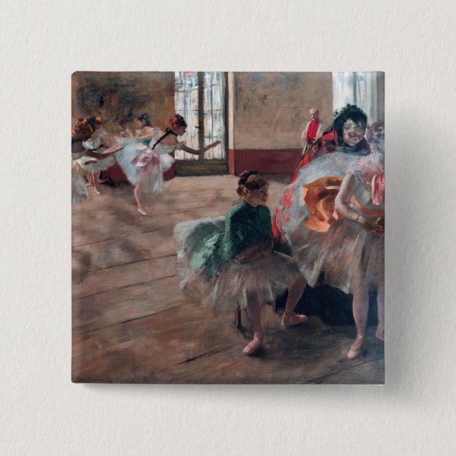 Edgar Degas - The Rehearsal 15 Cm Square Badge (Front)