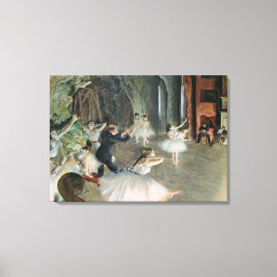 Edgar Degas   The Rehearsal of the Ballet on Stage Canvas Print