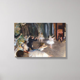 Edgar Degas - The Rehearsal of the Ballet Onstage Canvas Print