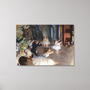 Edgar Degas - The Rehearsal of the Ballet Onstage Canvas Print