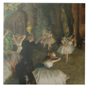 Edgar Degas - The Rehearsal of the Ballet Onstage Tile