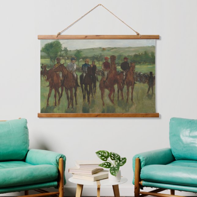 Edgar Degas The Riders Horses Art Wood Wall Hanging Tapestry (Living Room)