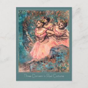 Edgar Degas Three Dancers in Red Costume CC0389 Postcard