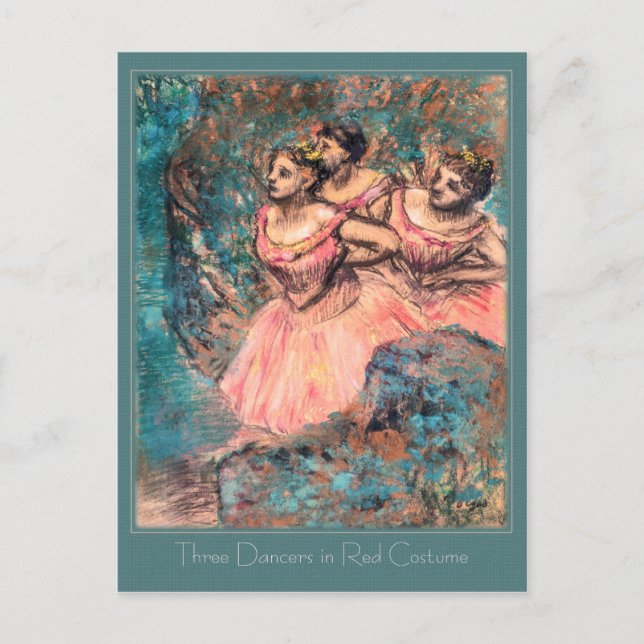 Edgar Degas Three Dancers in Red Costume CC0389 Postcard (Front)