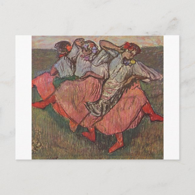 Edgar Degas - Three Russian Dancers 1895 Pastel Postcard (Front)