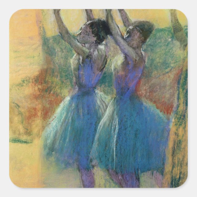 Edgar Degas | Two Blue Dancers Square Sticker (Front)