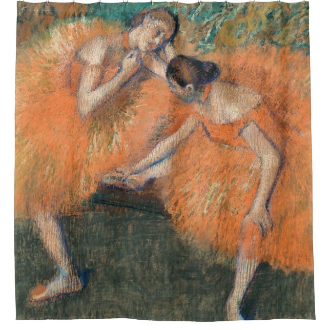 Edgar Degas Two Dancers, amber Shower Curtain (Front)