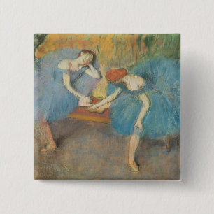 Edgar Degas Two Dancers at Rest, Dancers in Blue 15 Cm Square Badge