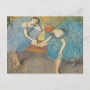 Edgar Degas Two Dancers at Rest, Dancers in Blue Postcard