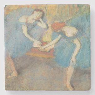 Edgar Degas Two Dancers at Rest, Dancers in Blue Stone Coaster