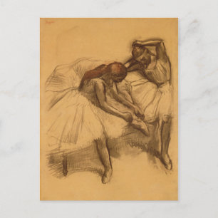 Edgar Degas Two Dancers Postcard