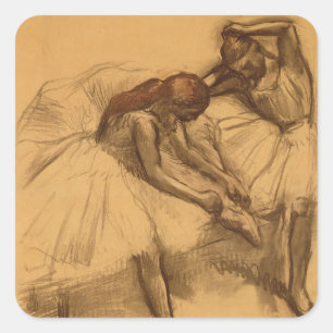 Edgar Degas Two Dancers Square Sticker