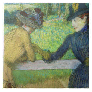 Edgar Degas   Two women leaning on a gate Tile