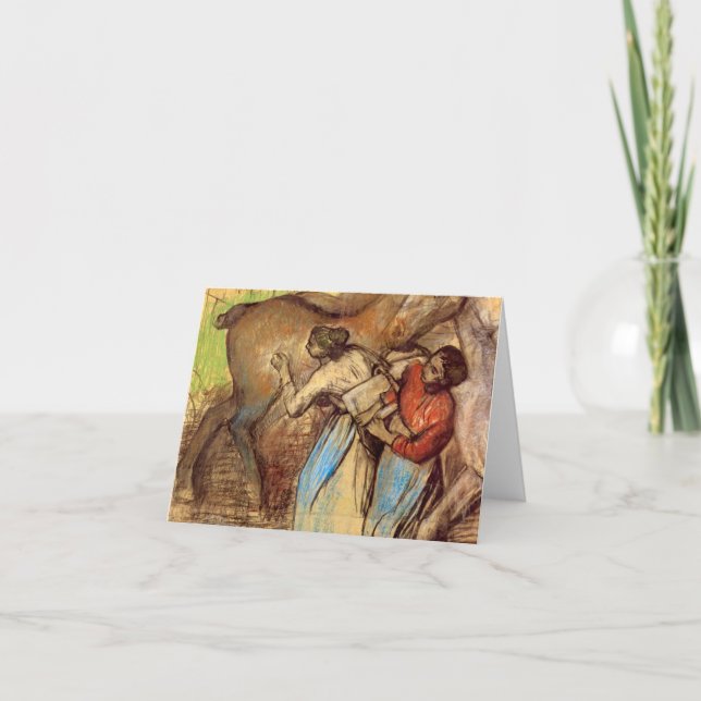 Edgar Degas - Two women washing horses Card (Front)