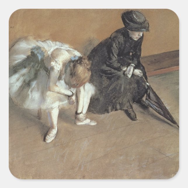 Edgar Degas | Waiting, c.1882 Square Sticker (Front)