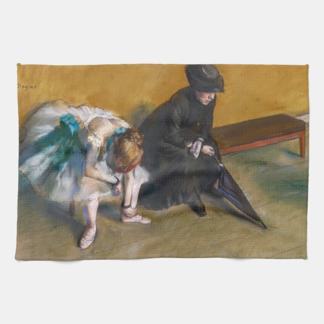 Edgar Degas - Waiting Tea Towel (Horizontal)