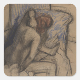 Edgar Degas   Woman Drying Her Hair Square Sticker