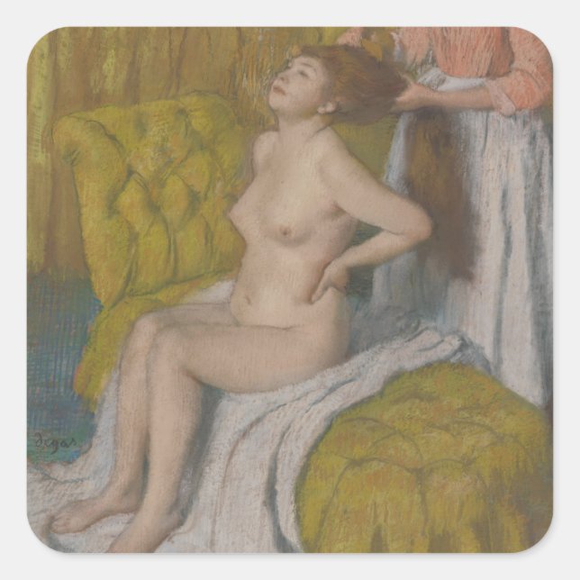 Edgar Degas | Woman Having Her Hair Combed Square Sticker (Front)