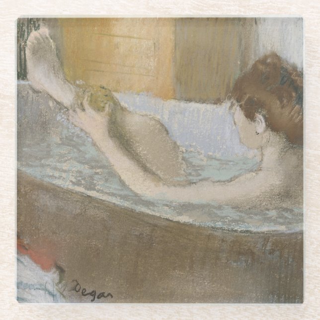 Edgar Degas | Woman in her Bath, Sponging her Leg Glass Coaster (Front)