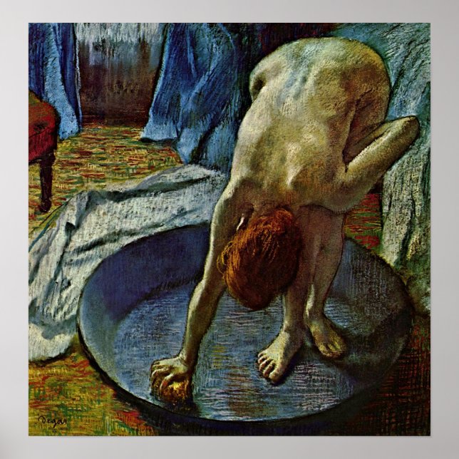 Edgar Degas - Woman in the bathtub Poster (Front)
