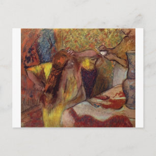 Edgar Degas Woman @ Toilet Brush Hair 1894 Vanity Postcard