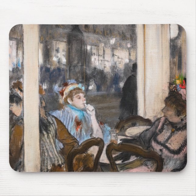 Edgar Degas - Women on a Cafe Terrace in Evening Mouse Mat (Front)
