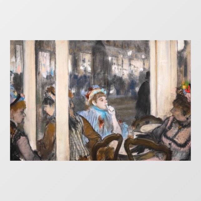 Edgar Degas - Women on a Cafe Terrace in Evening Window Cling (Sheet)