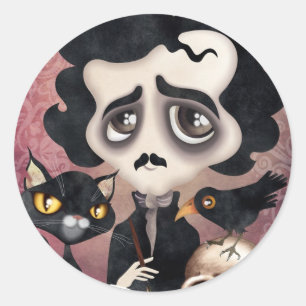 Edgar Poet Classic Round Sticker