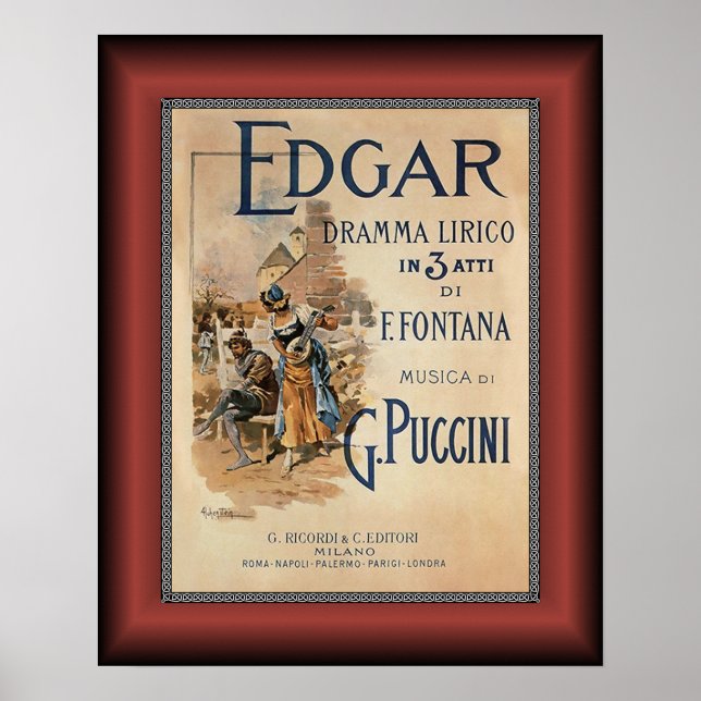 Edgar ~ Puccini ~ Lyrical Drama By F. Fountana ~ Poster (Front)