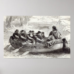 Edgar the Pacific being rowed down the River Poster